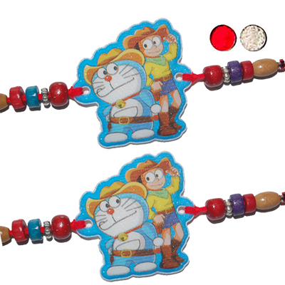"Doraemon Kids Rakhi -  KID 7310A- 157 -  (2 RAKHIS) - Click here to View more details about this Product